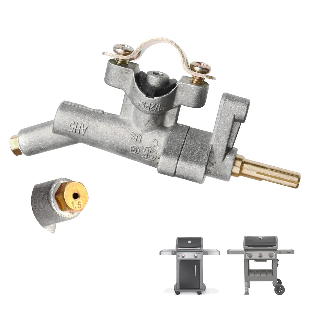 Vanne de commande de brûleur principal pour barbecue à gaz Weber Spirit E-210, E-310, E-315, pour barbecue à gaz Weber Spirit (2013-actuel) et Spirit II, gaz naturel (NG)