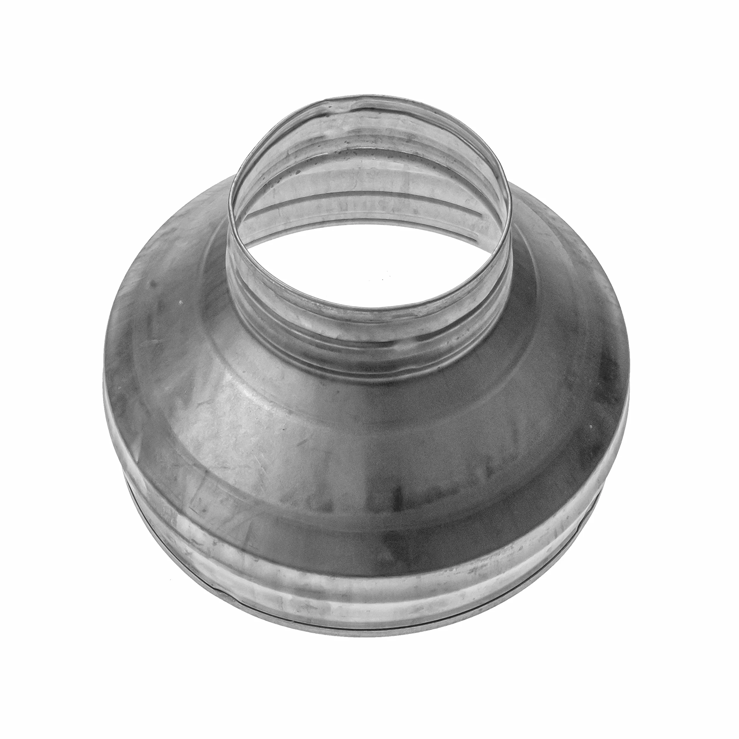 Réducteur de conduit de 160 à 80 mm avec joint en caoutchouc - Réducteur de conduit rond en acier galvanisé (drain, évacuation et ventilation)