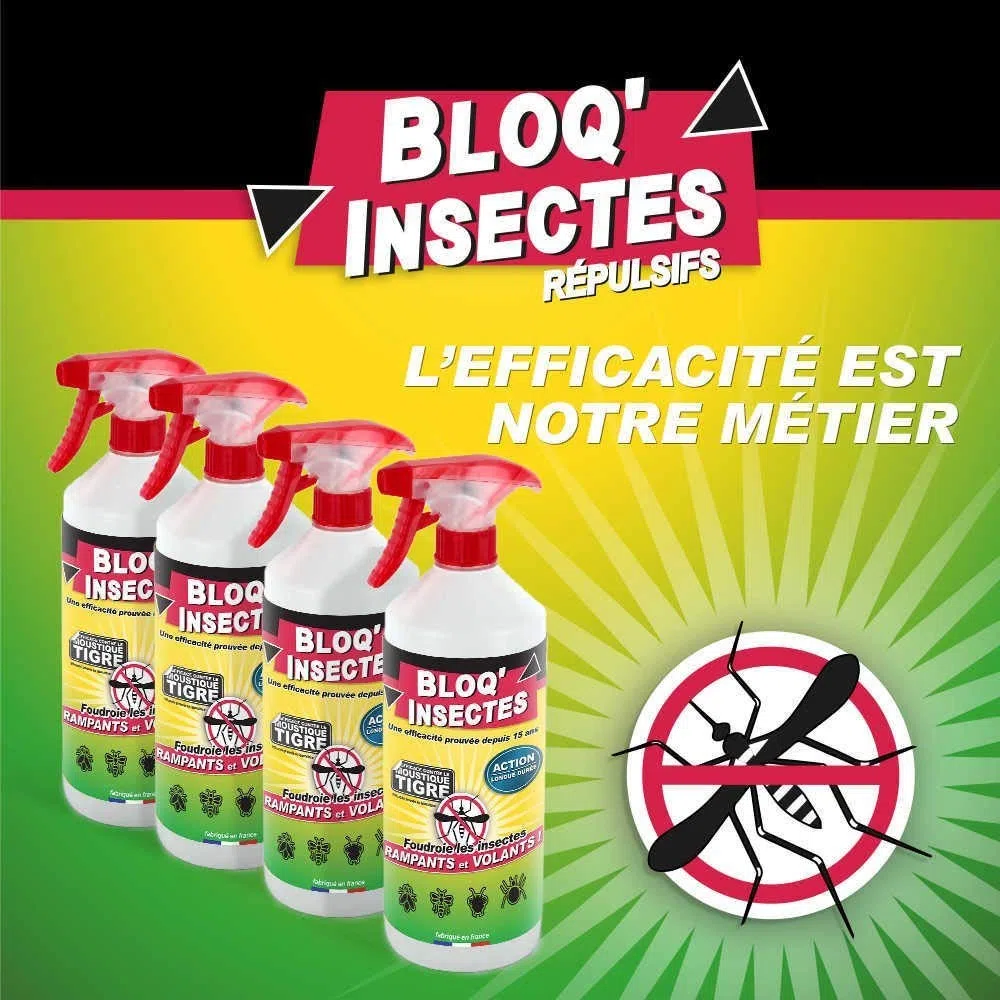 STONE GUARD Bloq Insectes Lot de 4x1L avec 4 Bouchons + 4 Pulvérisateurs