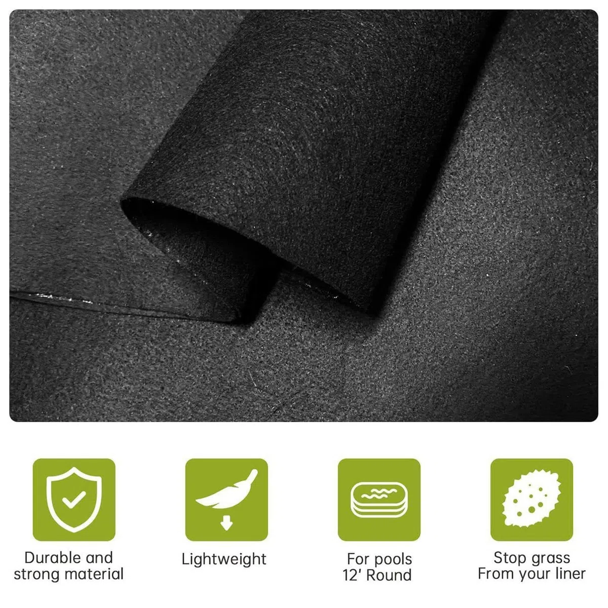 Tapis De Sol pour Piscine Ronde 300/370/400/440cm, Protecteur De Sol Piscine Tapis De Protection De Bain À Remous Accessoires De Piscines pour L'extérieur Et L'intérieur, Jardin Et Terrasse