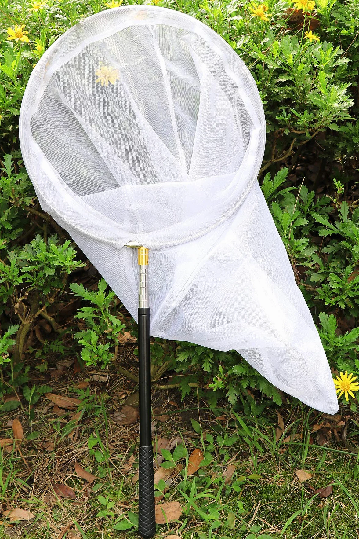 RESTCLOUD Filet à Insectes et Papillons Professionnel avec Anneau de 4,3 m, Profondeur de Filet de 76 m, poignée télescopique de 150 m, Extensible jusqu'à 23 m, verrouillable en Acier Inoxydable