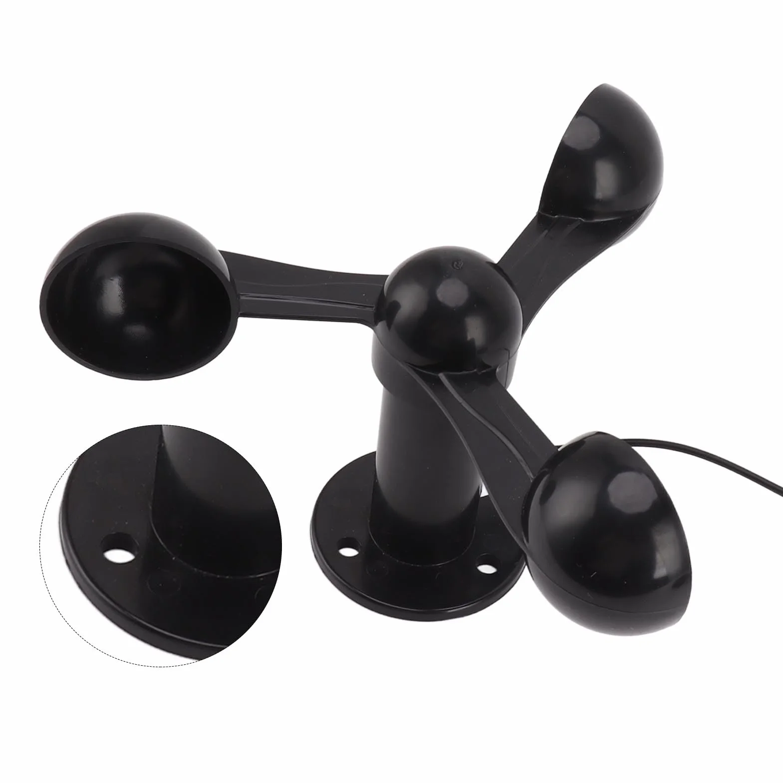 Capteur de Vitesse du Vent, 0-3,8V 3 Tasses Capteur Anémomètre avec 8M Câble étanche, Trou de Montage de 4cm, Détecteur de Mesure du Vent Anti-interférence