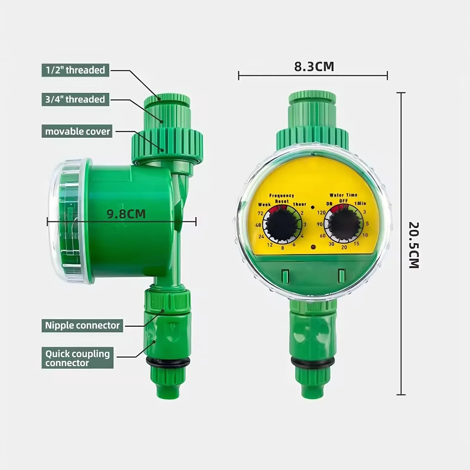 Programmateur d'Arrosage Automatique - Certifié CE, Couvercle Étanche IPX5 pour Jardin et Balcon, Installation sans Outil, Anti-Fuite, Idéal Vacances, Nécessite 2X Piles AA Alcalines