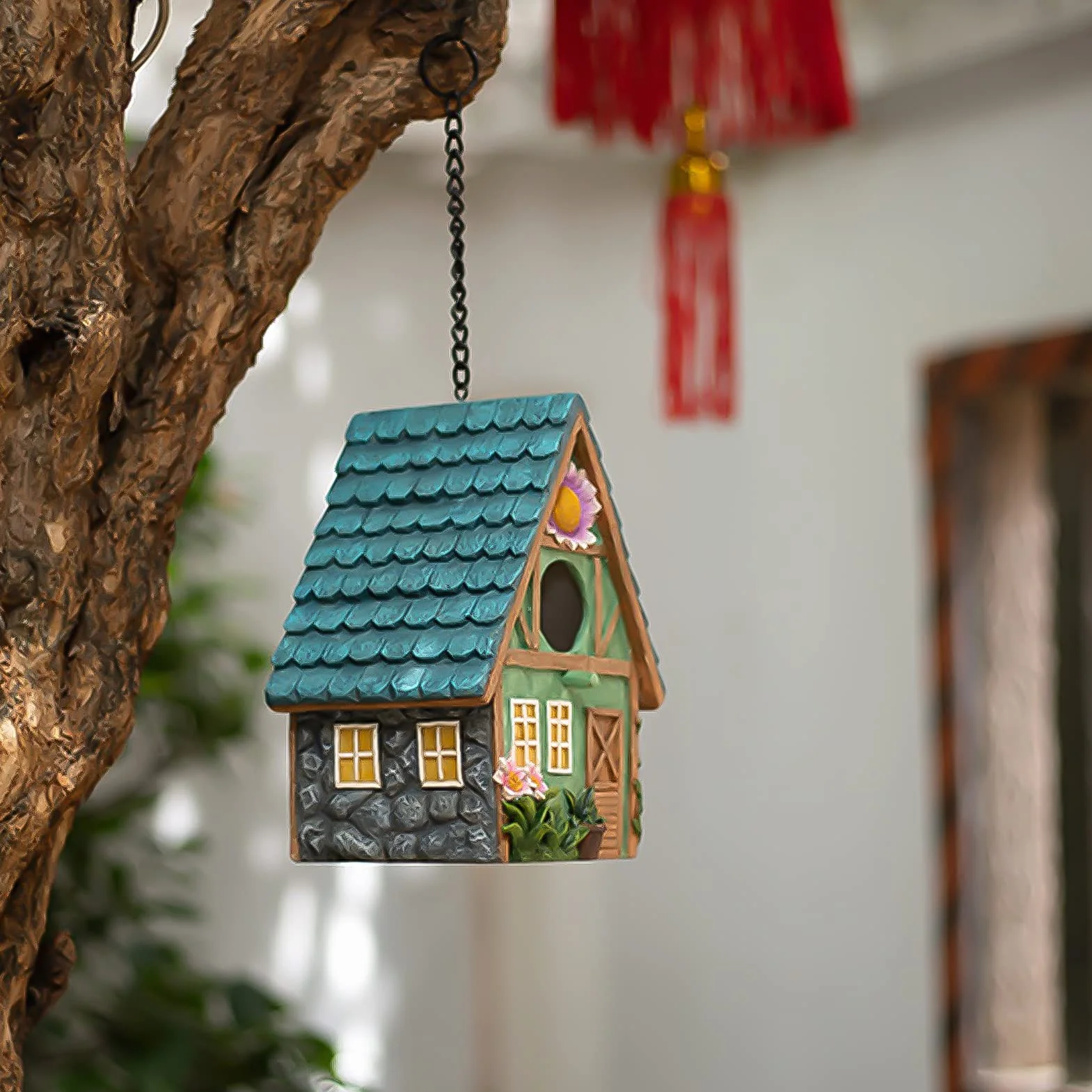 Nichoir Oiseaux Exterieur Original,Nichoirs à Oiseaux Sauvages,Repos Douillette pour Oiseaux,Peut Abriter à Partir De Temps Froid,Nid Oiseau Fait à La Mainr, pour La Décoration du Jardin,21x15x13cm