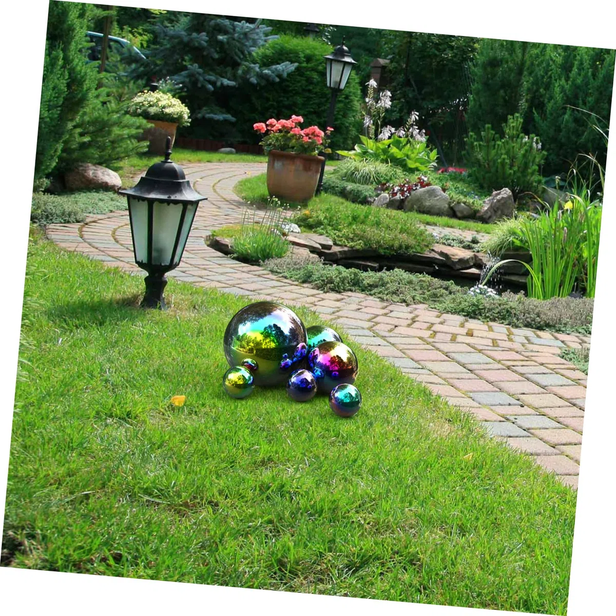BESTonZON Lot de 6 Boules de Jardin en Acier Inoxydable Poli Miroir - Boules Creuses en métal - Boules de Bassin - Réfléchissantes en Acier Inoxydable - pour l'extérieur, Jardin, étang, Piscine