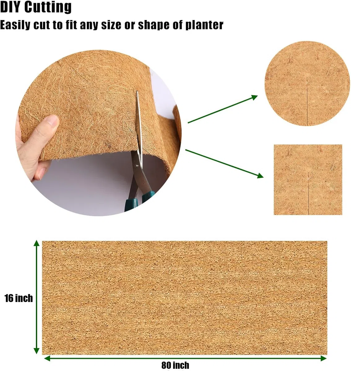 Rouleau de revêtement en fibre de coco 40,6 x 203,2 cm, tapis de sol en fibre de coco pour jardinières, tapis de sol pour reptile, nichoir de poulet, tapis de nidification pour tortue, feuille