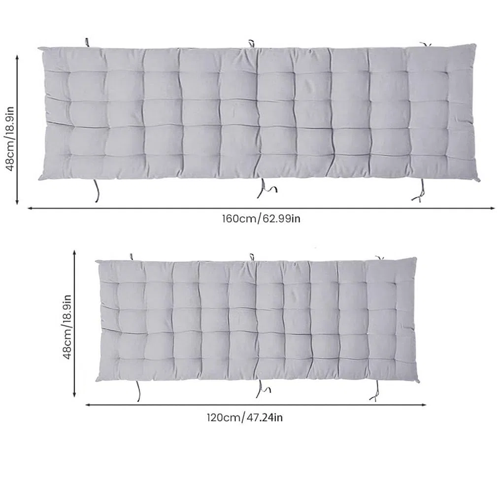 Coussin rectangulaire 2/3 places, 100/120 cm d'épaisseur, pour terrasse, chaise, balancelle, banc/intérieur (rouge, 120 x 40 cm)