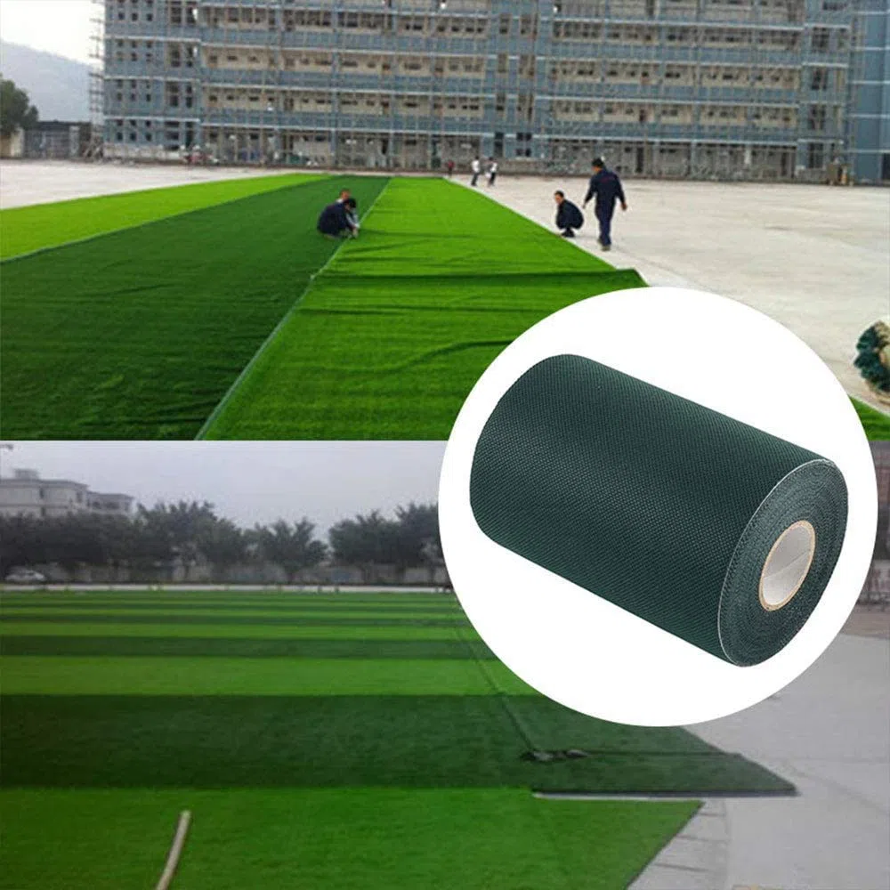 ATopoler 10Mx15CM Ruban Adhésif pour Gazon Artificiel Bande Artificielle de Couture d'herbe Tissu Rejoignant Autocollant de Jardin Vert Ruban de Jointoiement Tapis de Pelouse