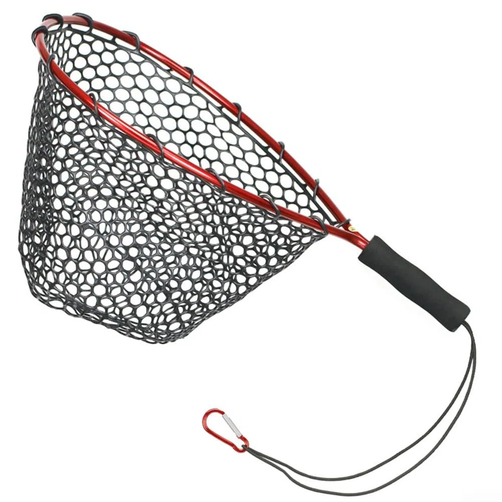 DAZZLEEX Épuisette de pêche, poteau en alliage d'aluminium + sac en silicone pour oiseaux et poissons, léger et portable