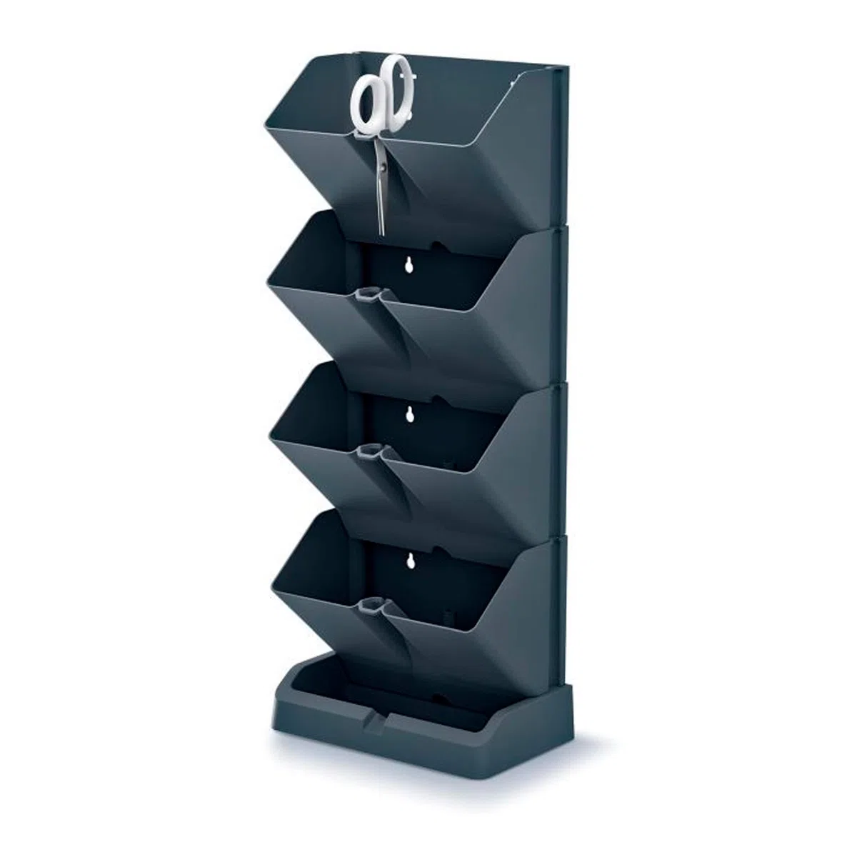 Jardinière verticale Prosperplast Mini Cascade en plastique de couleur anthracite 19,5 (L) x 11,4 (l) x 47,5 (H) cm avec ciseaux de jardinage