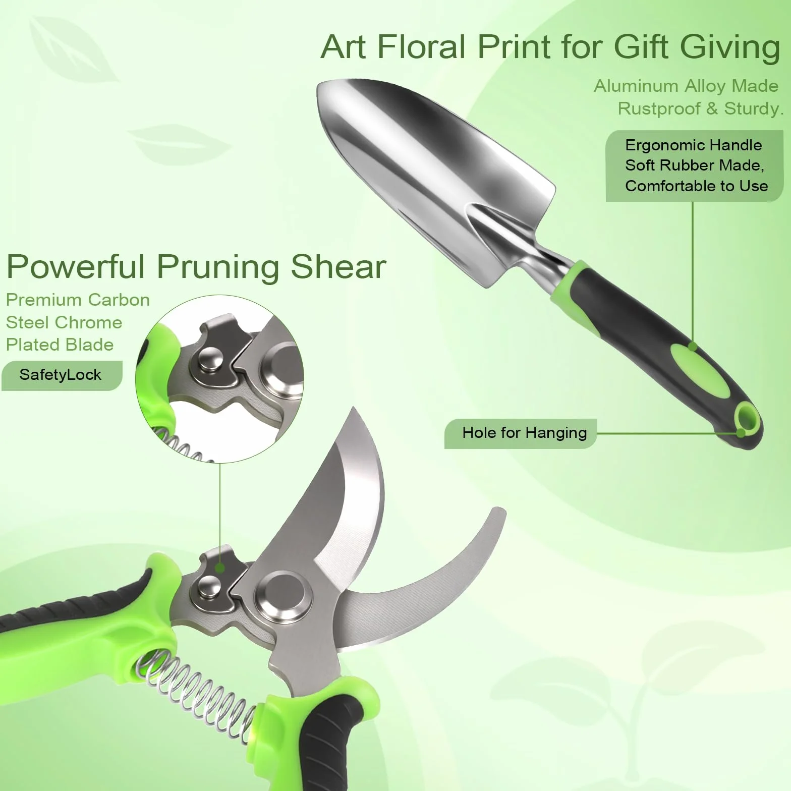 USHOP Ensemble d'Outils de Jardinage,Kit de Jardinage,Kit D'outils de Jardin,Outils Succulentes,Outils de Jardinage avec Sac de Rangement Durable,Cadeau de Jardin Idéal pour Les Femmes et Les Hommes