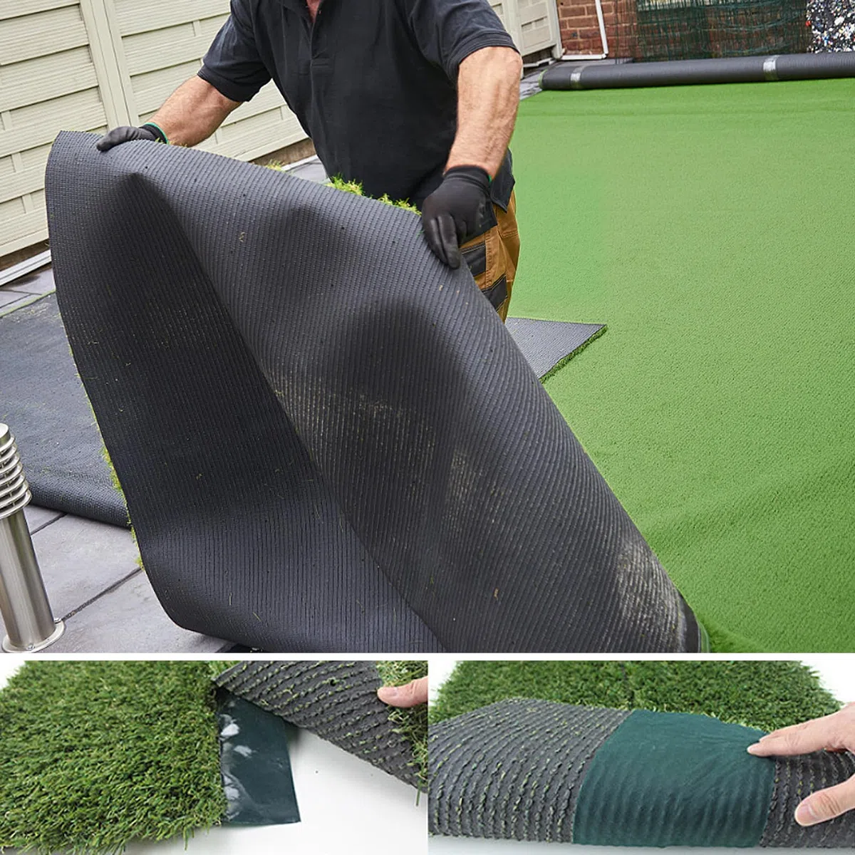 Ruban adhésif pour gazon artificiel - Bande de connexion autocollante pour bordure de pelouse - Pour fixation des joints - Ruban de couture de jardin - 15 cm x 20 m