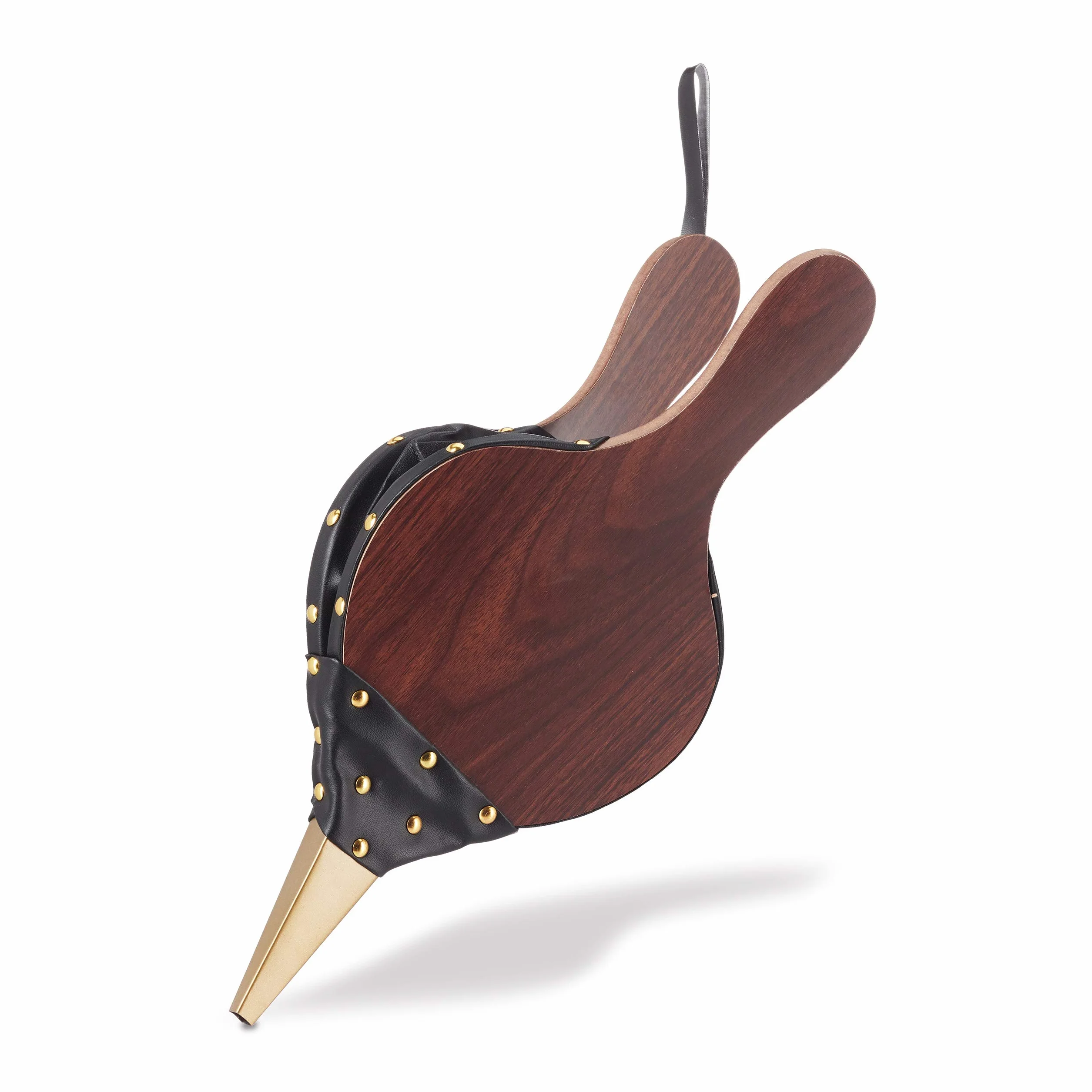 Relaxdays 10023287 Soufflet Grill Four Accessoires cheminée gonfleur Bois Poire à air, Fer, Brun, Noir/Marron, 2,5 x 17,5 x 39,5