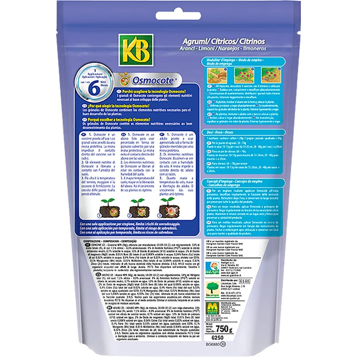 KB Engrais à libération Lente pour Les Agrumes OSMOCOTE dans Un Pack DE 750 GRAMMES