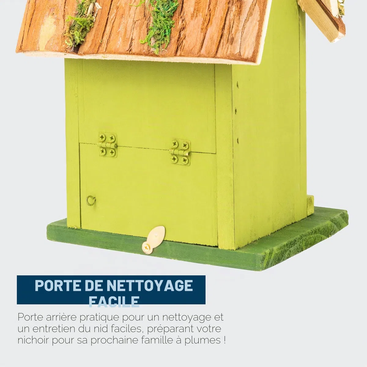 MEKKAPRO Nichoir Oiseaux pour Extérieur - Maison d'Oiseau et Décoration de Jardin Extérieur | Refuge Naturel pour Mésanges, Troglodytes, Sittelles
