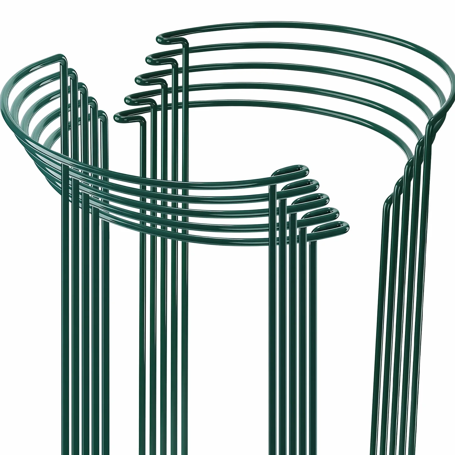 Supports de Plantes de Jardin 25x40cm, SproutMaven Lot de 10 Tuteurs pour Plantes de Jardin en Métal Demi-Rond, Cages à Anneaux de Support de Plantes pour Plantes D'extérieur et D'intérieur