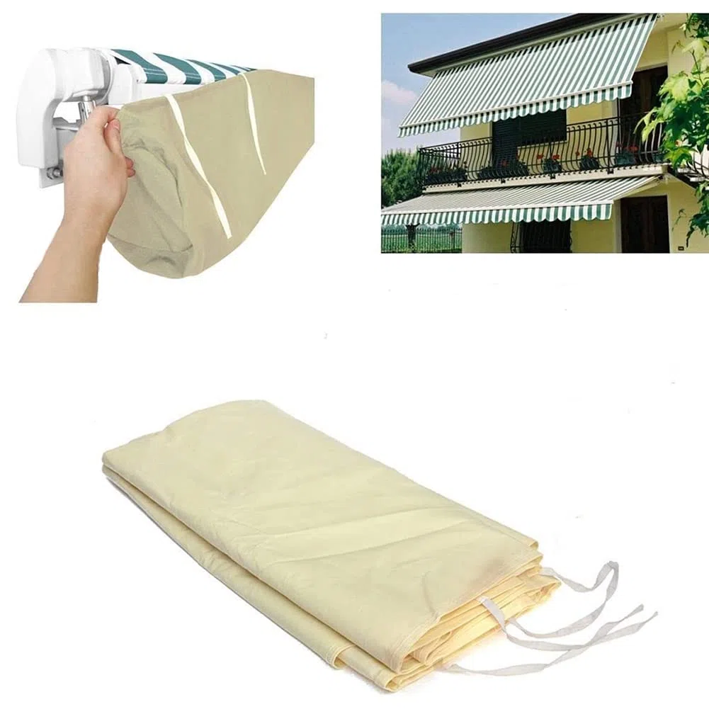 Housse de Auvent Jardin Protection, BâChe Sac de Rangement 420D Oxford Contre Les UV Anti-poussière étanche Contre la Neige et la Pluie en Hiver, Pour Canopy Shelter De Terrasse Meubles (3.5M Beige)