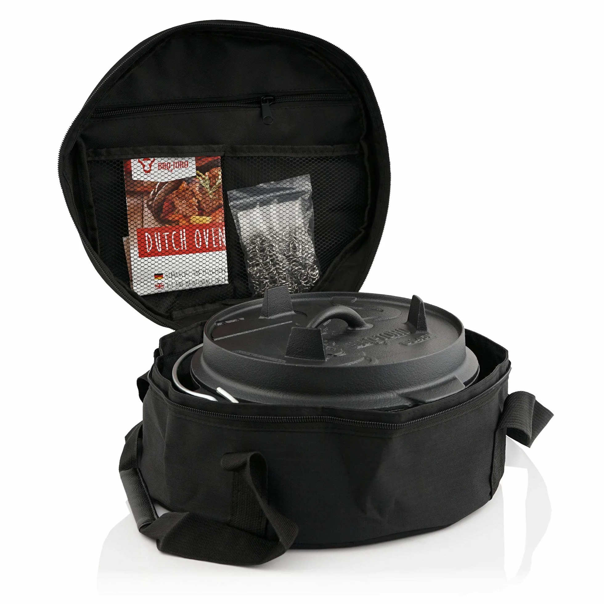 BBQ-TORO Dutch Oven Sac de Transport pour Pot en Fonte | Sac de Rangement | Noir | Sac pour Dutch Oven (Sac pour Dutch Oven de 6 et 9 QT)