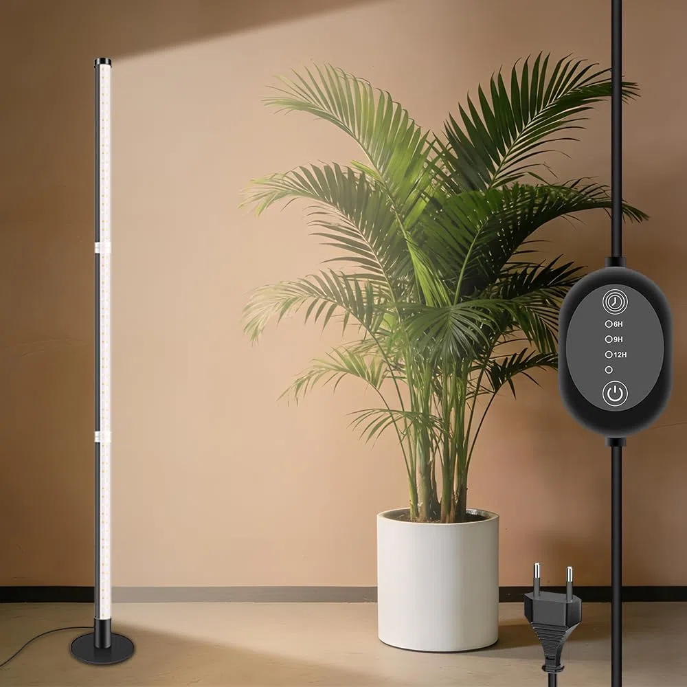 Lampe Plante Interieur, 243 LEDs Lampe Horticole Led Spectre Complet avec Minuterie et 3 Modes d'Éclairage, 45 W, Lumière de Croissance pour Plantes avec Base Ronde [Classe énergétique E]