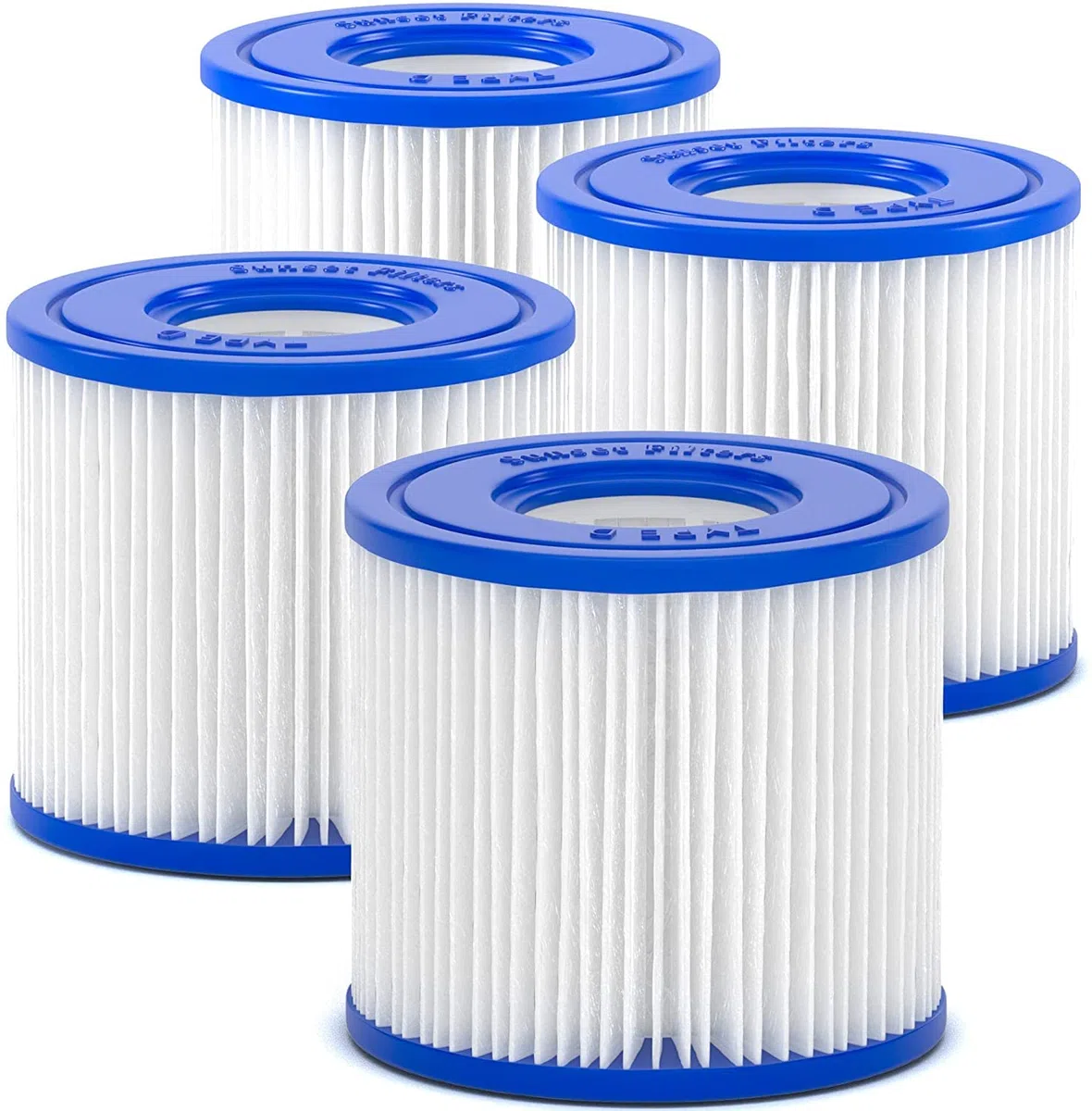 Cartouche Filtrante Type VI, Filtre Piscine pour Lay-Z-Spa Miami, Palm Springs, Monaco, Vegas & Paris, Compatible avec Bestway 58323 & SaluSpa 90352E, Lot de 4
