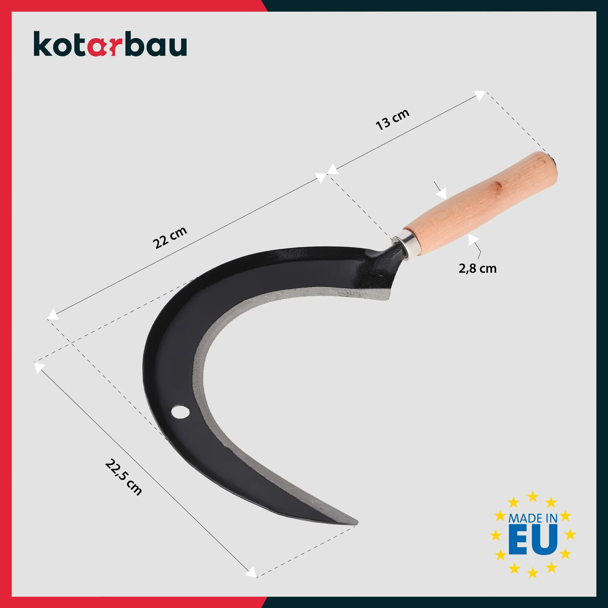 KOTARBAU Faucille Ronde 235 mm Faucille Faux Feuille Faucille Petite Faux Jardin Faucille Jardin Faux Main Faucille Main Faux Faux Faucille Petite Faucille