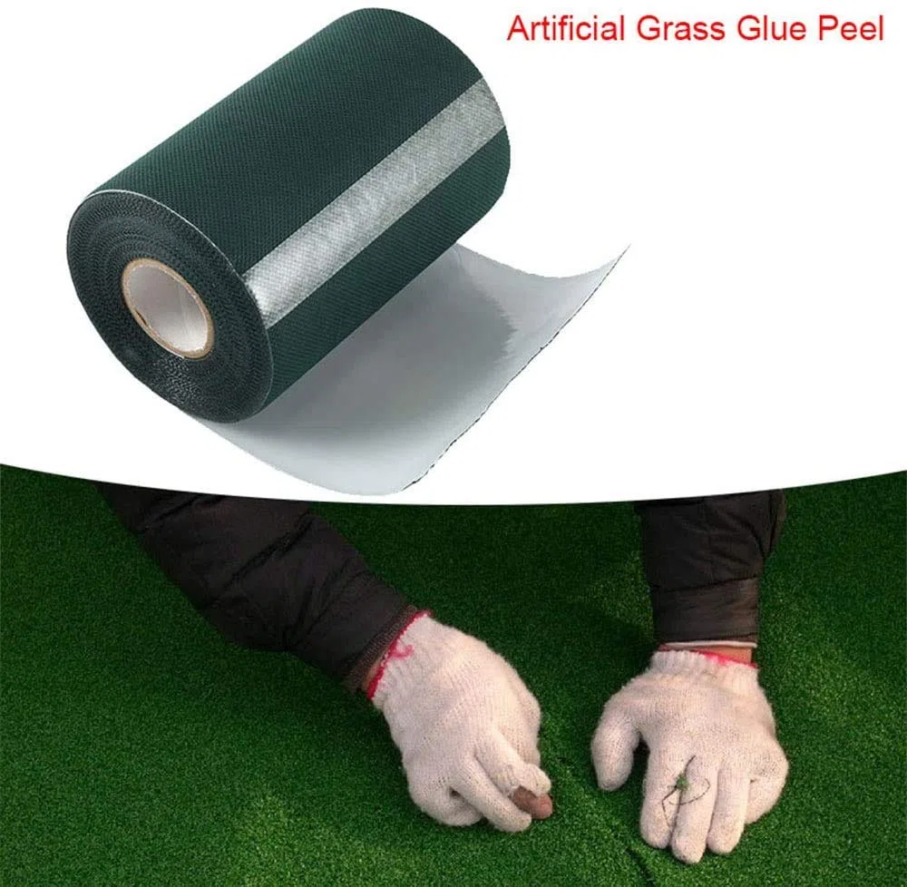 ATopoler 10Mx15CM Ruban Adhésif pour Gazon Artificiel Bande Artificielle de Couture d'herbe Tissu Rejoignant Autocollant de Jardin Vert Ruban de Jointoiement Tapis de Pelouse