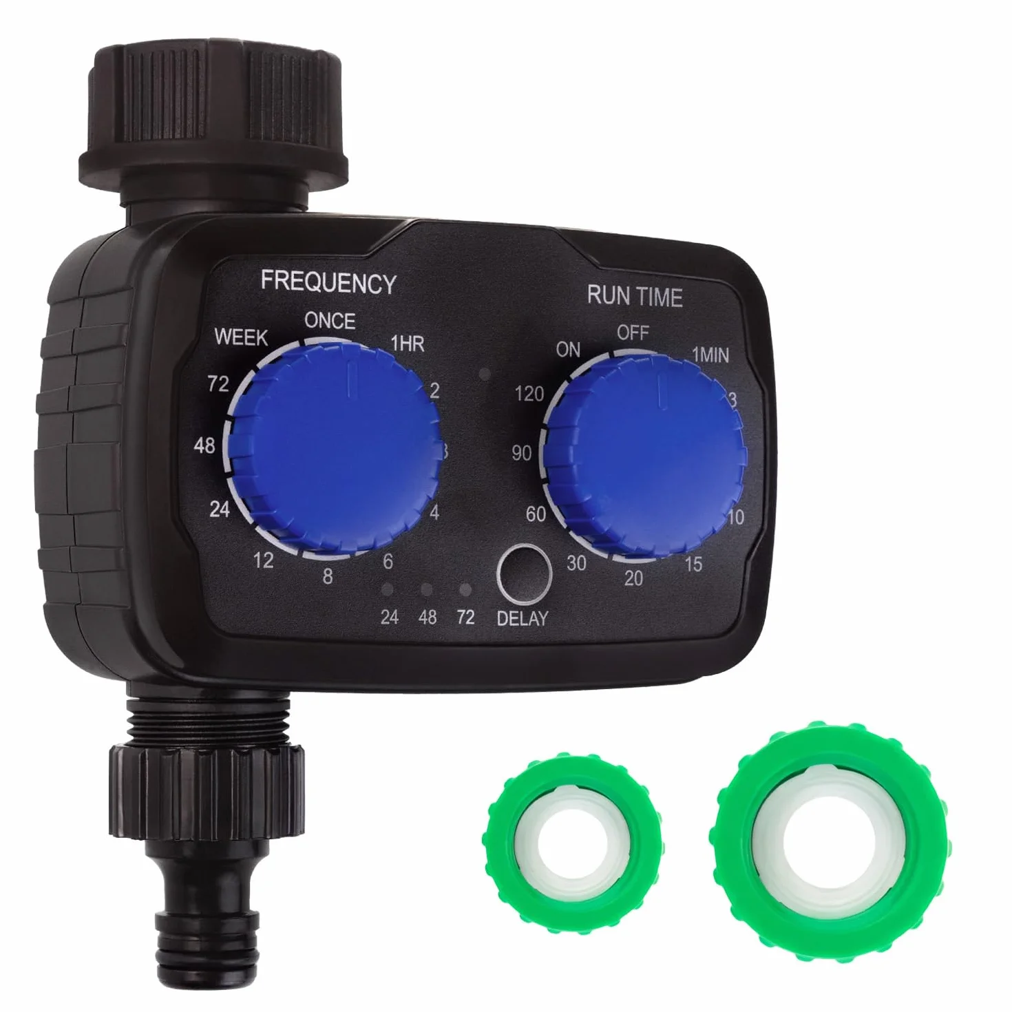 Green Blue Contrôleur électronique d'irrigation | Contrôle précis pour l'arrosage du jardin | Fréquence et durée d'arrosage réglables | Fonctionne avec piles IP55 résistant aux intempéries GB391