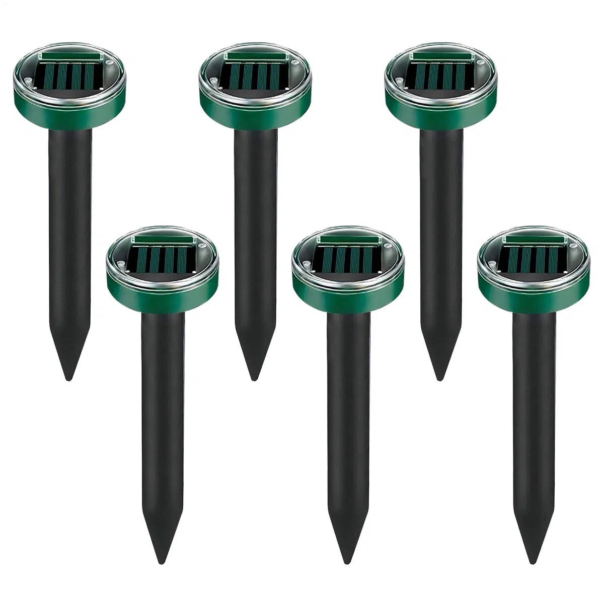 Piquets répulsifs Anti-Taupes – Serpent à ultrasons d'extérieur | 6 x piquets de Dissuasion étanches pour Cour, Jardin, pelouse