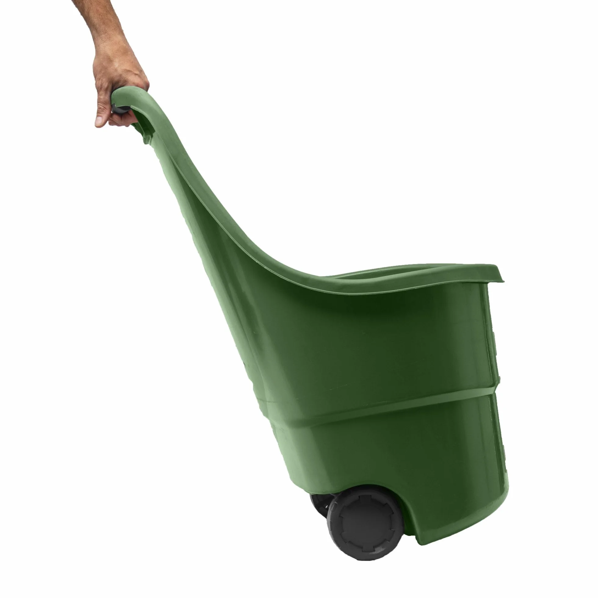 WERKA PRO, Chariot de Jardin sur Roues 45L, Transport Facile et Pratique, maniabilité Exceptionnelle, Conception Robuste en PVC, Vert, Standard
