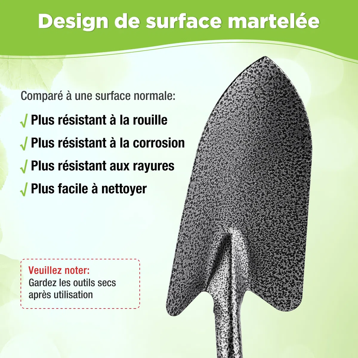 WORKPRO Outils de Jardinage 6 Pièces, Kit d'outils de Jardin en Acier Inoxydable avec Houe 2-en-1, Treulle, Râteaux, Couteau Désherbeur, Finition Martelée, pour Taille et Entretien, Cadeaux de Jardin