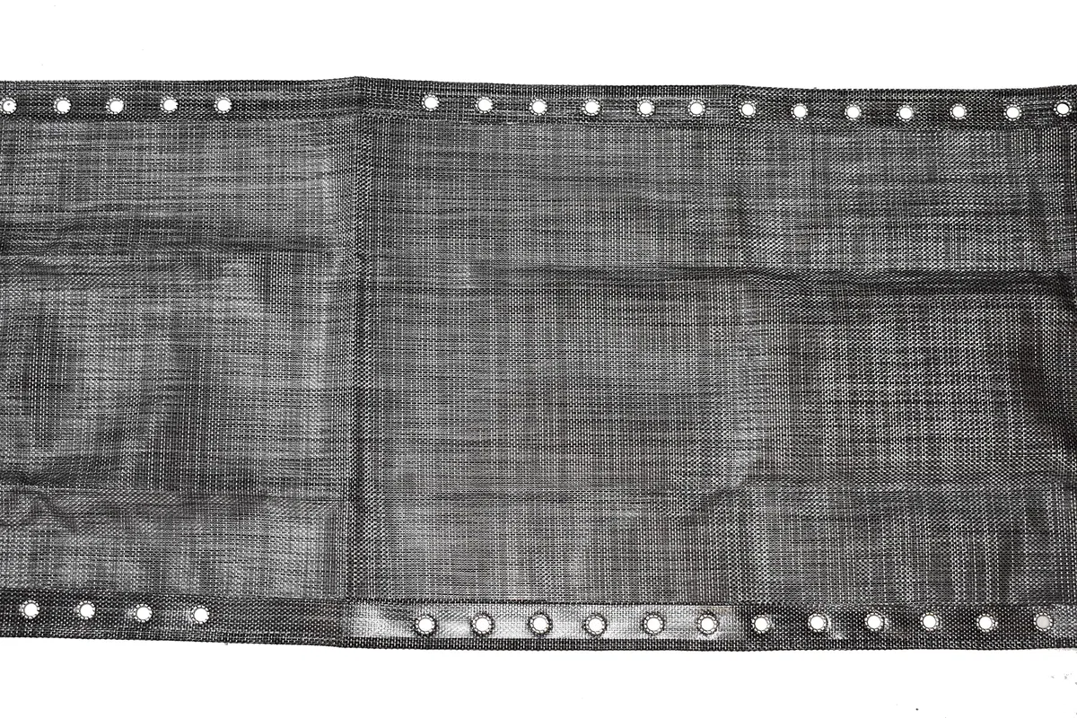 Azatemgo Toile de Rechange pour Transat avec 4 Cordes Élastiques - Kit de Remplacement en Nylon Résistant (Gris, 160 x 43 cm)