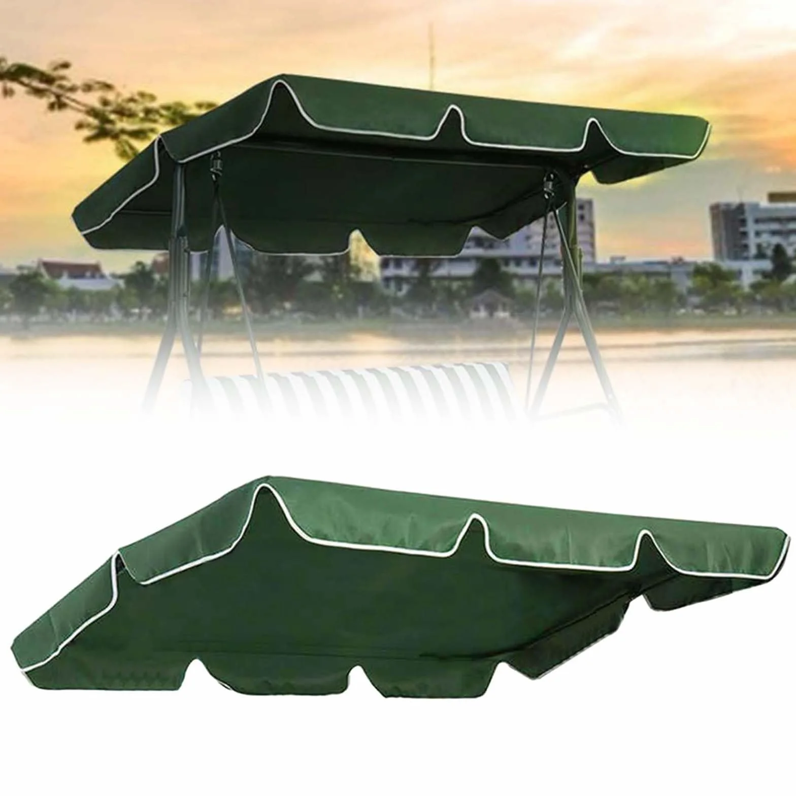 Générique Toit de Rechange pour Balancelle de Jardin Imperméables Balançoire de Jardin Auvent Pivotant Coupe Vent Toile de Rechange pour Balancelle Jardin Exterieur