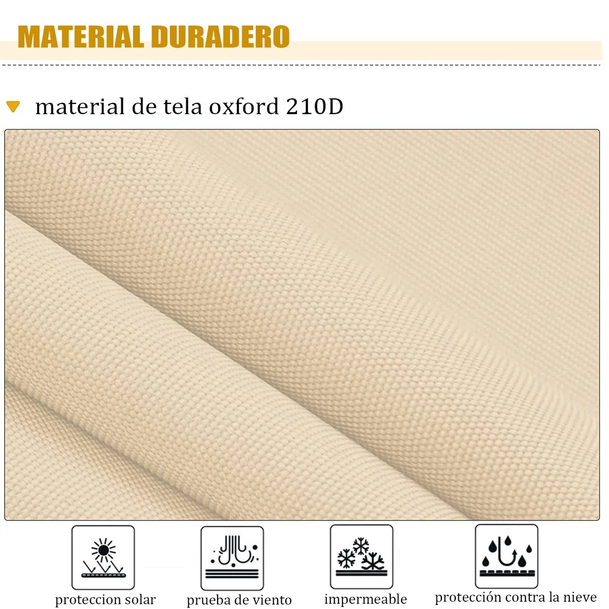 Housse De Protection pour Auvent de Jardin, Housse de Protection pour Store Banne Manuel Rétractable pour Terrasse, Anti-poussière Étanche Contre la Neige et la Pluie (4m,Beige)
