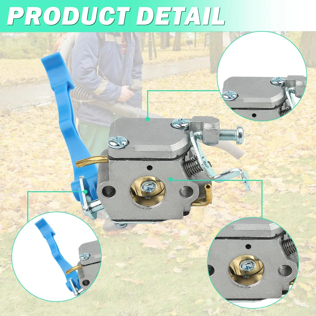 Kit Carburateur pour Husqvarna 125B 125BX 125BVX Souffleur de Feuilles, ADEFOL Carburateur + Joints + Conduite + Filtre Carburant + Poire d'amorçage + Filtre Air + Passe-Câble Ensemble 8 en 1
