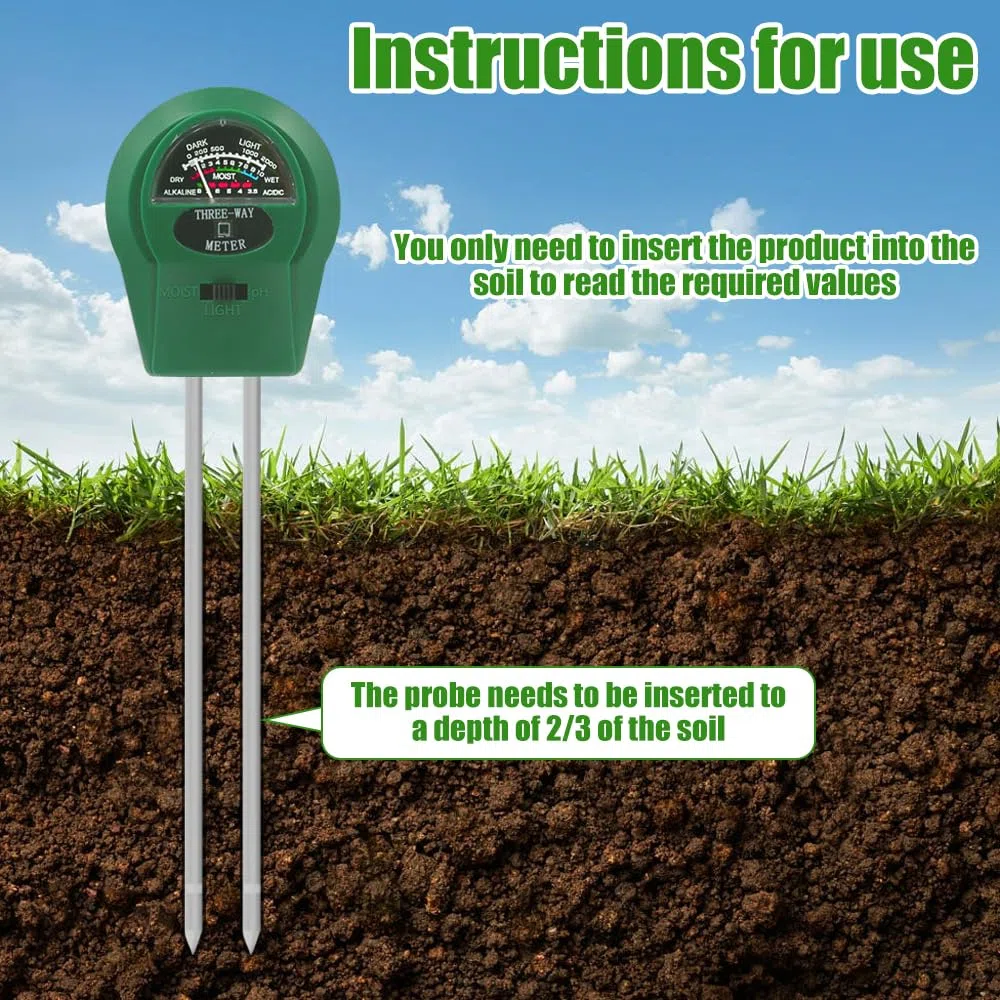 4PCS Testeur Humidité Plante, Humidimètre Sol pour Plantes, Testeur de Sol 3 en 1, Humidimètre pour Plantes, Compteur de Sol avec PH/Température/Lumière, Convient pour Jardinage Pelouse Jardin