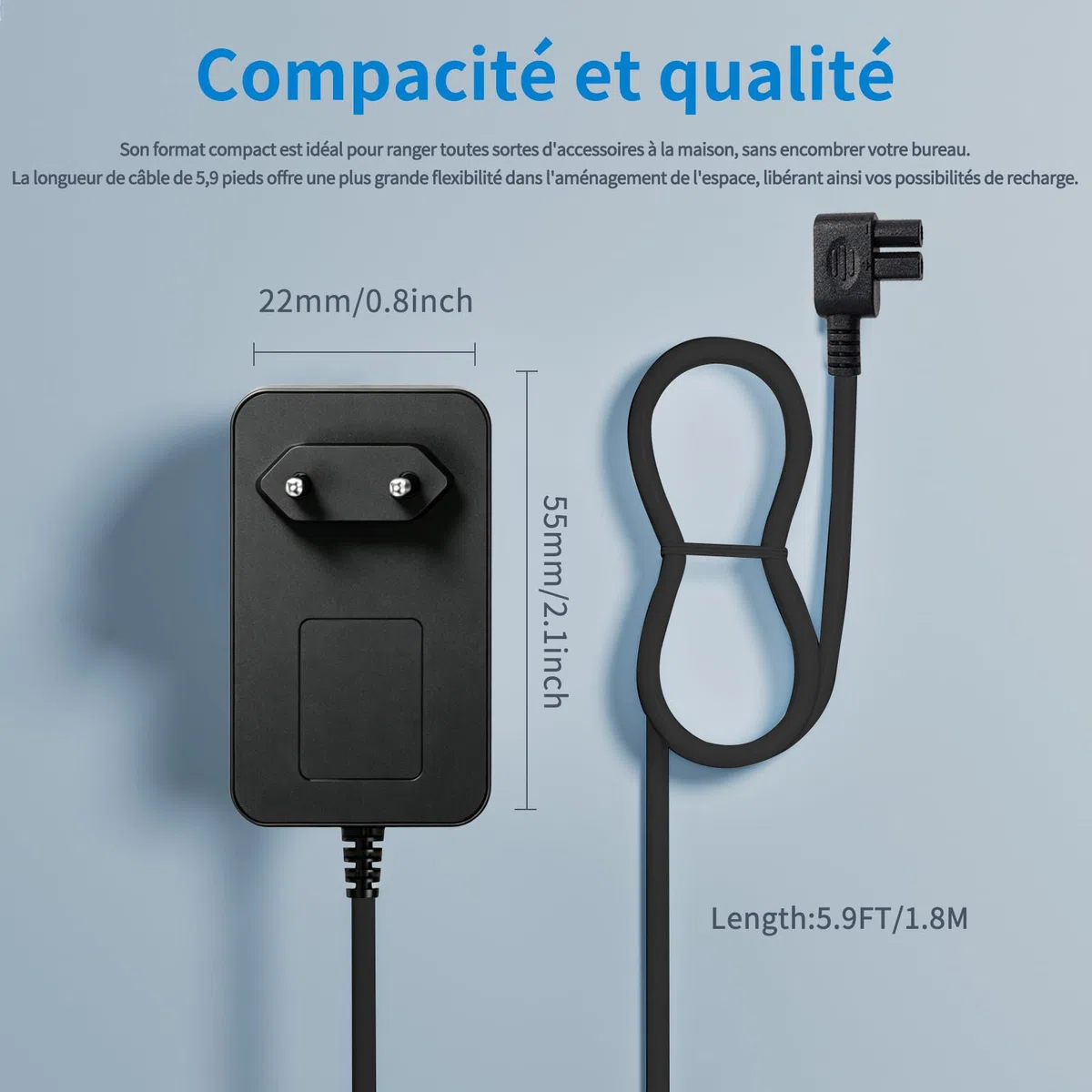 12,6V Chargeur Adaptateur Compatible avec Aiper Scuba SE Nettoyeur de Piscine sans Fil Chargeur pour Batterie Li-ION 10,8 V Nettoyeur Automatique de Piscine 5,9FT Câble de Recharge