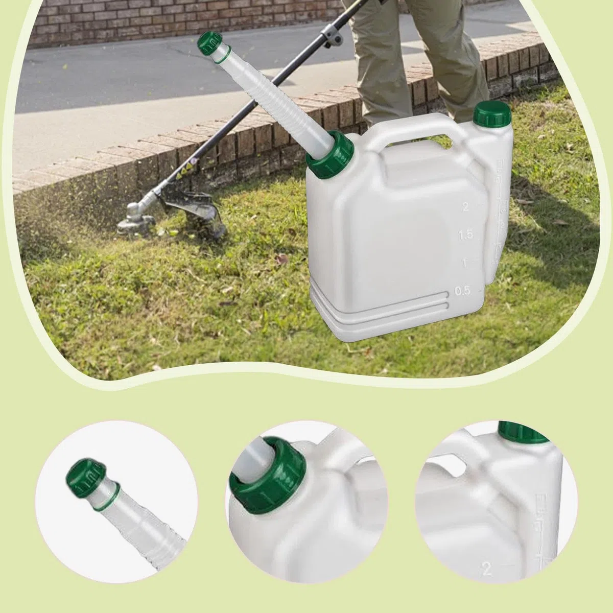 Bouteille de mélange d'huile, bidon d'essence, Moteur 2 Temps, Mesure et Distribution, Pot de Contraste Portable pour débroussailleuses et, 2 L