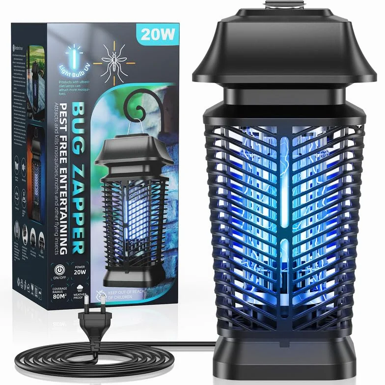 Lampe Anti Moustique, 20W UV Piege a Mouche Puissante, IPX4 Wasserdicht, Protection Contre Les Moucherons, Mosquito et Insectes pour Intérieur et Extérieur