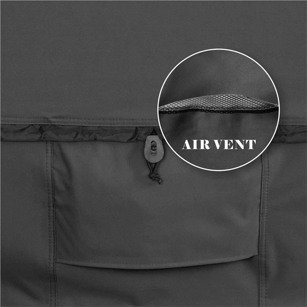 Housse de spa carrée imperméable en polyester Oxford 210D résistant aux UV avec aérations anti-poussière Noir 193 x 193 x 50 cm Pour protection extérieure et piscine (193 x 193 x 50 cm)
