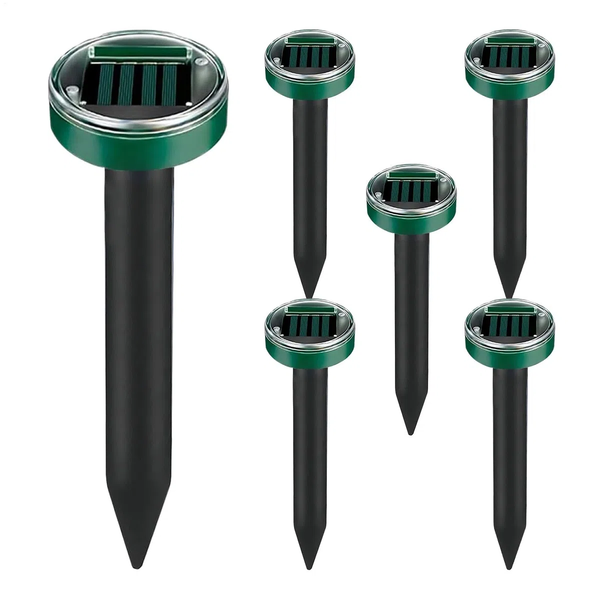 Piquets répulsifs Anti-Taupes – Serpent à ultrasons d'extérieur | 6 x piquets de Dissuasion étanches pour Cour, Jardin, pelouse
