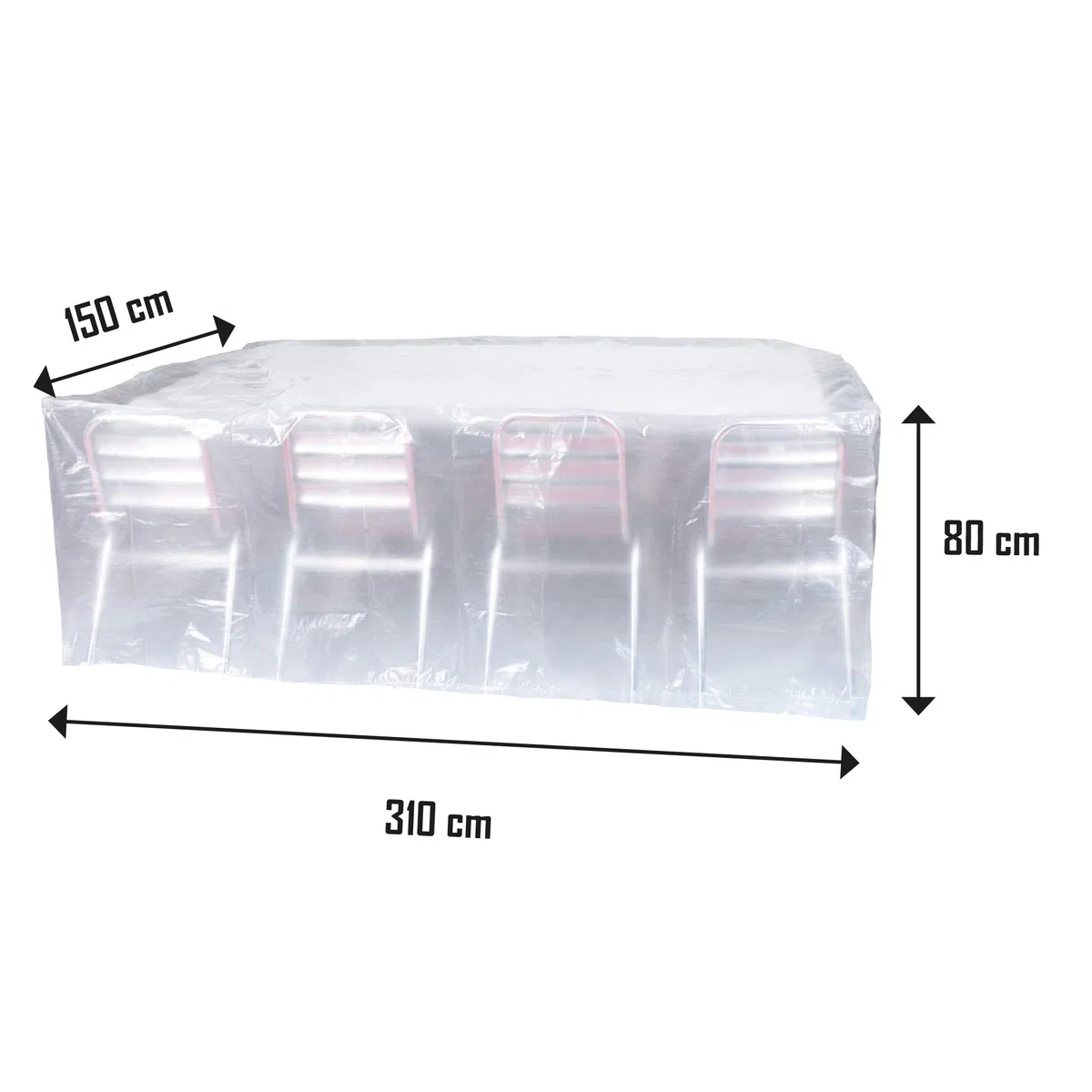 Ribiland - Housse ECO platinium 90 gr/m2 310 x 150 cm x Ht. 80 cm pour table rectangulaire et chaises - PRH090310X150 - Ribiland