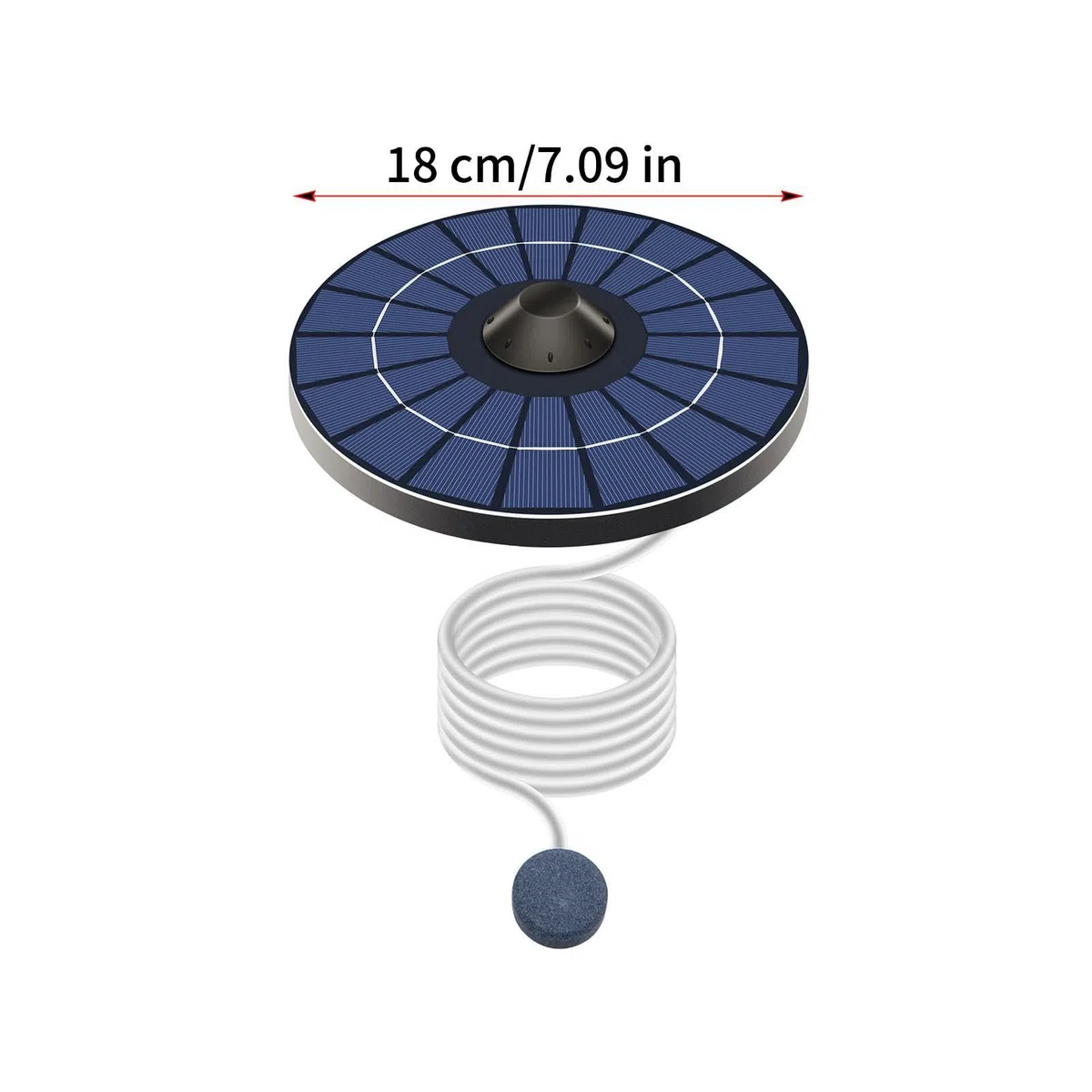 Aérateur de bassin | Pompe à air à faible bruit de 2,5 W avec pierre à bulles – Pompe à oxygène flottante à énergie solaire, pour aquariums extérieurs, jardin, jardin, bain d'oiseaux
