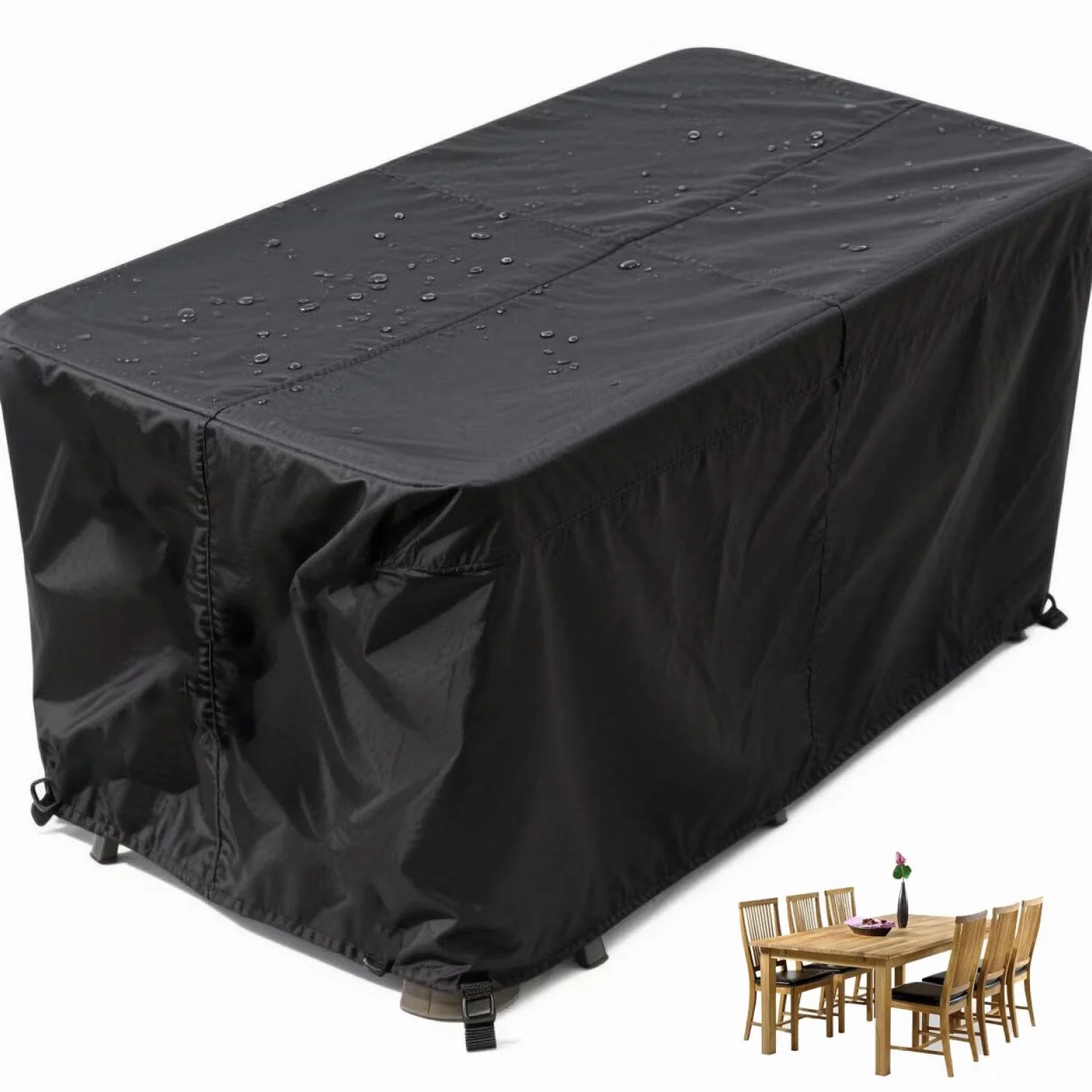 Housse Salon de Jardin Exterieur 180x90x80cm Épais,Durable Tissu Oxford 420D Couverture de Protection Housses de Meubes Exterieur Imperméable,Anti-UV,Résistance au Vent