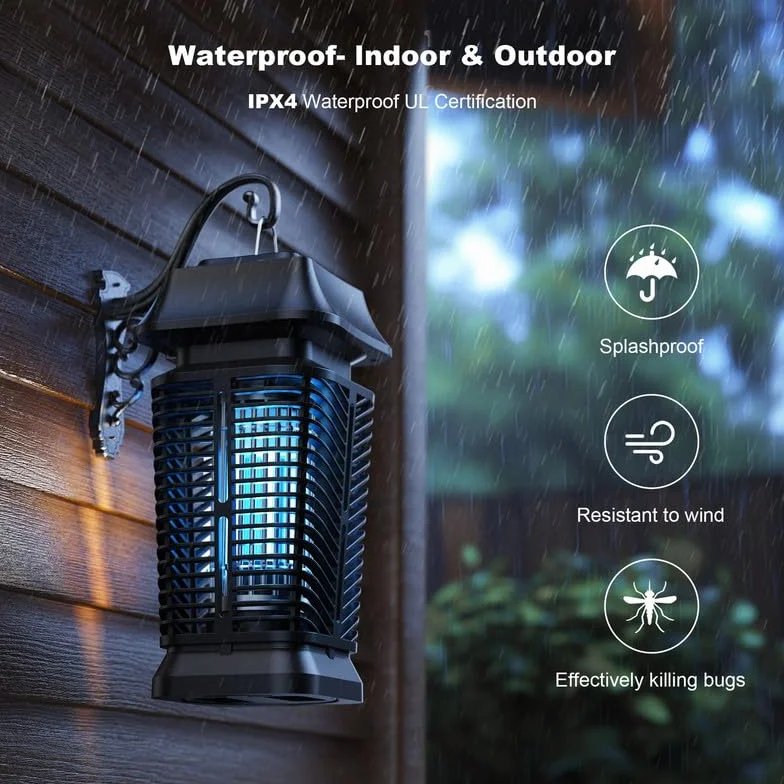 Lampe Anti Moustique, 20W UV Piege a Mouche Puissante, IPX4 Wasserdicht, Protection Contre Les Moucherons, Mosquito et Insectes pour Intérieur et Extérieur