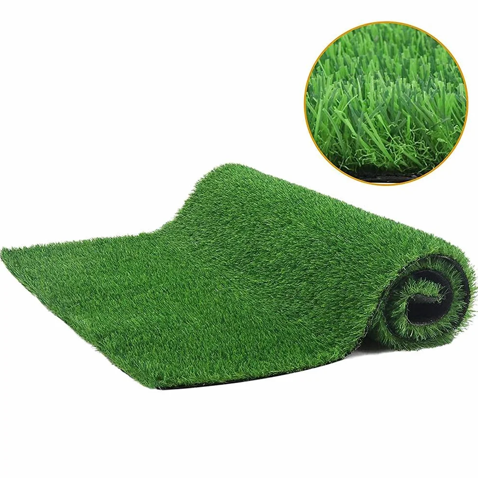 Tapis de gazon artificiel vert de 2 m x 1 m, gazon synthétique pour intérieur ou extérieur, jardin, terrasse, pelouse