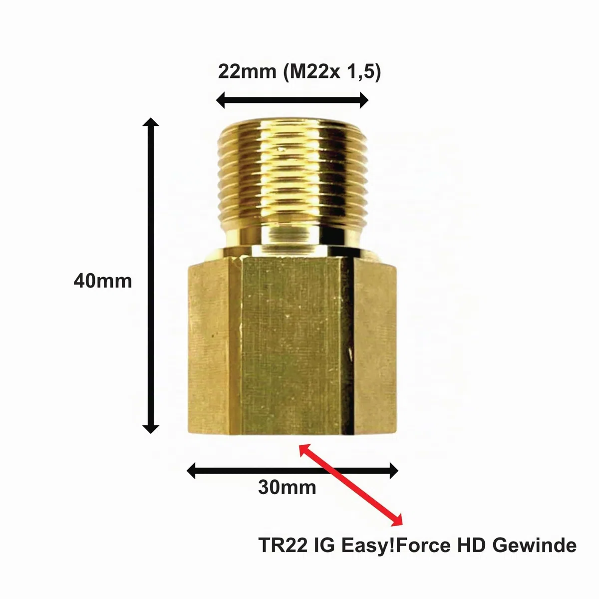 Adaptateur tel que Easy!Lock TR22 à M22 x 1,5 EF pour accessoires haute pression Kärcher