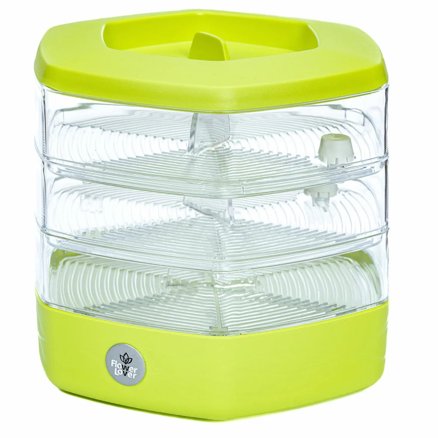 Flower Lover Germoir pour Graines à Germer et Micro-pousses - Microgreens Coupelle de Germination à 3 Étages - Set de 3 Bacs de Germination en Plastique, 17 cm (Avocat)