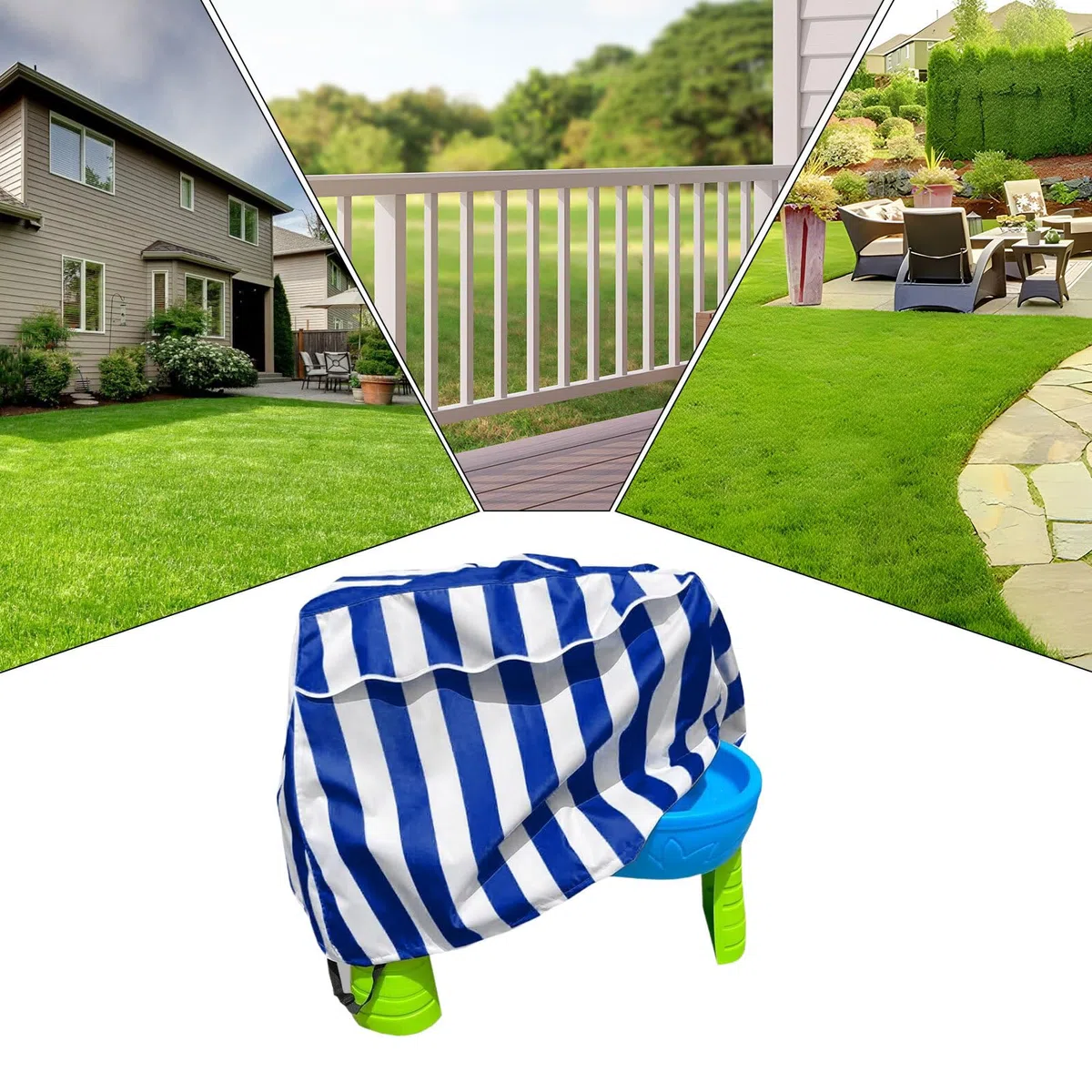 Housse De Table d'eau pour - Housse Imperméable Et Durable | Step-2 Protection De Table avec Irrigateur De Douche Pluie | Couvertures De Tables d'eau D'extérieur - Accessor