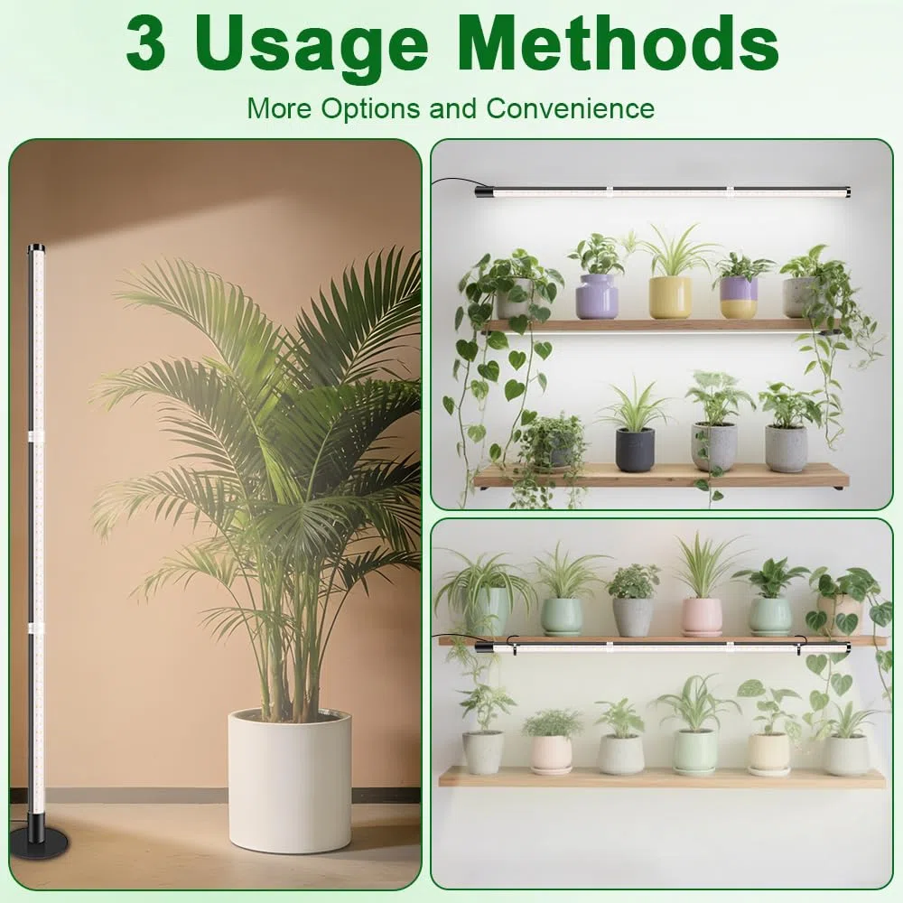 Lampe Plante Interieur, 243 LEDs Lampe Horticole Led Spectre Complet avec Minuterie et 3 Modes d'Éclairage, 45 W, Lumière de Croissance pour Plantes avec Base Ronde [Classe énergétique E]