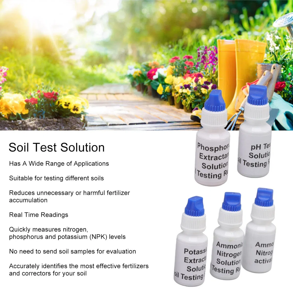 Kit de Test de Sol PH NPK, Mesure Rapide, Conception Universelle, Facile à Utiliser, Kit Complet, Largement Applicable pour Les Fleurs, Les Légumes, Les Arbres